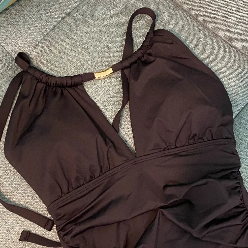 NWT Women's Lauren Ralph Lauren Beach Club Solids High Neck One Piece Swimsuit 4